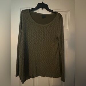 Anthropologie Left Of Center Asymmetric Olive Green top L